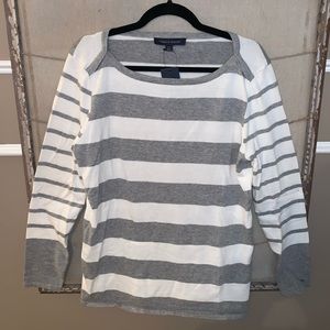 NWT Tommy Hilfiger Grey Striped Sweater - Sz Lrg